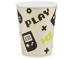 PartyDeco Vienkartiniai puodeliai "Game" 220ml 6 vnt
