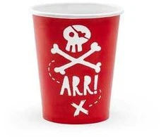 Vienkartiniai puodeliai "Piratai" 220ml 6 vnt