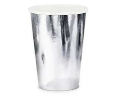 Vienkartiniai puodeliai sidabriniai 220ml 6 vnt