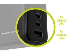 Įkroviklis Mobile Origin 140W GaN Ekranas Charger PW21 - 2x USB-C + USB-A