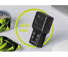 Įkroviklis Mobile Origin 45W Travel Adapteris, EU/US/UK/AU PW26, juodas