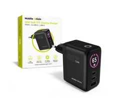 Įkroviklis Mobile Origin 65W GaN Ekranas Charger PW20 - 2x USB-C + USB-A