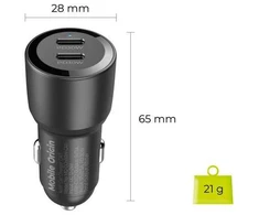 Automobilinis įkroviklis Mobile Origin Car Charger 60W 2 USB-C, CA11