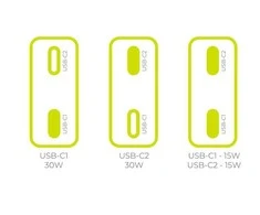 Įkroviklis Mobile Origin GaN 30W Slim Charger TÃœV, MO18 - Dual USB-C