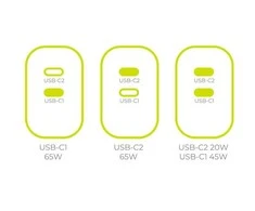 Įkroviklis Mobile Origin GaN 65W įkroviklis TÜV, MO19 - dvigubas USB-C