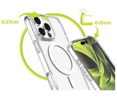 Mobile Origin hibridinis „MagSafe“ dėklas, skaidrus – „iPhone 16 Pro Max“
