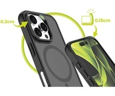Mobile Origin hibridinis „MagSafe“ dėklas, matinis juodas – „iPhone 16 Pro“