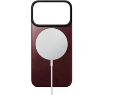 Dėklas Nomad Magnetinė odinė nugarėlė, bordo (Horween), Magsafe - iPhone 18 Pro/17 Pro