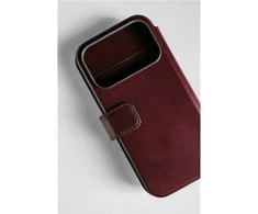 Dėklas Nomad Modern Leather Folio, burgundy (Horween) - iPhone 17 Pro