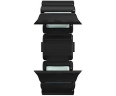 Nomad Stratos dirželis, juodo titano, švytinti ledinė mėlyna, FKM, Apple Watch 45/46/49 mm