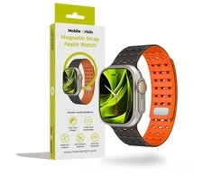 Mobile Origin magnetinis dirželis, juodas/oranžinis - AW Ultra 2/1 (49 mm) 9/8/7 (45 mm)/6/SE/5/4 (44 mm)/3/2/1 (42 mm)