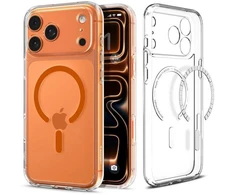 Dėklas „Spigen Ultra Hybrid MagSafe“, skaidrus oranžinis - iPhone 17 Pro Max