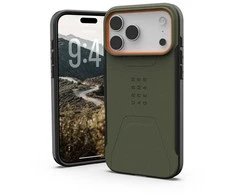 Dėklas Urban Armor Gear UAG Civilian Magsafe,Olive/Oranžinis - iPhone 17 Pro Max