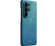 Dėklas Pitaka Edge Case, Skaisčiai mėlyna (Aaron Button) - Samsung Galaxy S26 Ultra