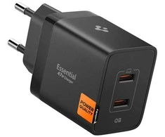 Įkroviklis Spigen Essential 47W Wall Charger EE472EU, juodas
