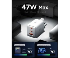 Įkroviklis Spigen Essential 47W Wall Charger EE473EU, baltas