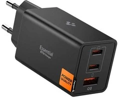 Įkroviklis Spigen Essential 67W Wall Charger EE673EU, juodas