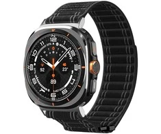 „Spigen Fabric Band“ (su lipduku ir kilpa), juodas - „Samsung Galaxy Watch Ultra 47mm“