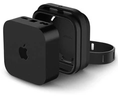 Spigen silikoninis laikiklis, juodas - Apple TV 4K, trečios kartos (2022 m.)