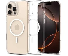 Spigen Thin Fit T MagSafe dėklas, skaidrus, baltas - iPhone 16 Pro Max