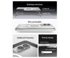 Spigen Ultra Hybrid Mag dėklas su MagSafe skirtas Samsung Galaxy S25 Edge – skaidrus