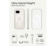 Dėklas Spigen Ultra Hybrid MagSafe, clear baltas - Google Pixel 10a