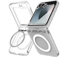 Dėklas Spigen Ultra Hybrid Pro MagSafe, skaidrus baltas - Samsung Galaxy Z Flip7 FE/Flip 6