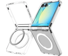 Dėklas „Spigen Ultra Hybrid Pro MagSafe“, skaidrus baltas - „Samsung Galaxy Z Flip7“