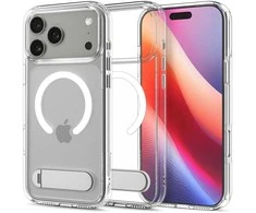 Dėklas Spigen „Ultra Hybrid S MagSafe“, skaidriai baltas – „iPhone 17 Pro Max“