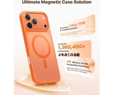 Dėklas Torras Guardian Magnetic — energinga oranžinė — iPhone 17 Pro