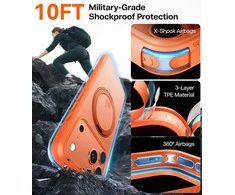 Dėklas Torras Ostand Pro, energijos oranžinė - iPhone 17 Pro Max