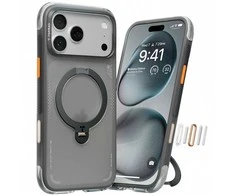 Dėklas TORRAS Ostand Spin Air - etui do iPhone 17 Pro kompatybilne su MagSafe (shadow juodas)