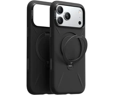 Dėklas Torras Ostand Q3 silikoninis dėklas, obsidianinė juoda – iPhone 17 Pro Max