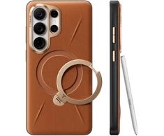 Dėklas Torras Ostand Q3 VegSkin, amber ruda – Samsung Galaxy S26 Ultra