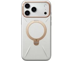 Dėklas Torras Ostand Q3 Vegskin, perlamutrinė pilka – iPhone 17 Pro Max