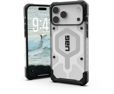 Dėklas „Urban Armor Gear“ „UAG Pathfinder Clear Magsafe“, „Ice“ / „Sidabrinis“ – „iPhone 17 Pro Max“