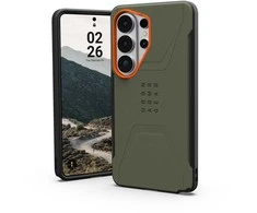 Dėklas Urban Armor Gear UAG Civilian, Olive Drab/Oranžinis - Samsung Galaxy S26 Ultra