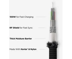 Kabelis įkroviklis Nomad Universal Cable for Apple Watch, carbide