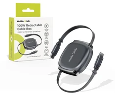 Mobile Origin 100W ištraukiama USB-C į USB-C kabelio dėžutė CB7 kosminė pilka