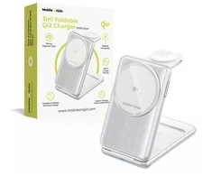 Mobile Origin 3in1 sulankstomas Qi2 įkroviklis PW8, sidabrinis