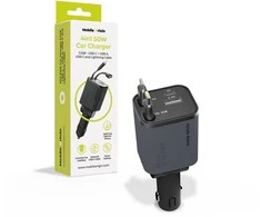 Mobile Origin 4in1 50W automobilinis įkroviklis CA28 – USB-C + USB-A, USB-C and Lightning Cable