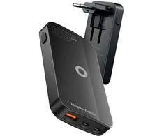 Mobile Origin 65W GaN III plonas įkroviklis, dvigubas USB-C, vienas USB-A, juodas