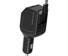 Mobile Origin 90 W automobilinis įkroviklis CA22 - USB-C + USB-A, 2x USB-C laidai
