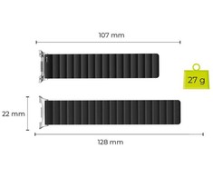 Mobile Origin Easy Strap magnetinis dirželis, skirtas Galaxy Watch 8, juodas