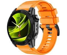 Mobile Origin Easy Strap silikoninis dirželis, skirtas Garmin ES2, 20 mm oranžinis