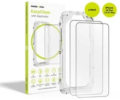 Mobile Origin EasyGlass su aplikatoriumi iPhone 16 Pro/17/17 Pro, 2 vnt.