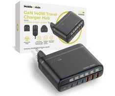 Mobile Origin GaN 140W kelioninis įkroviklis PW12 ES/JK/JAV, 3x USB-C + 3x USB-A