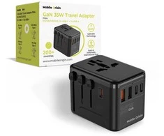 „Mobile Origin GaN 35W“ kelioninis adapteris PW4 EU/UK/US/AUS, 3x USB-C + 2x USB-A