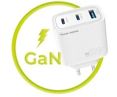 Mobile Origin GaN 40W sieninis įkroviklis MO13, 1 USB-A + 2 USB-C