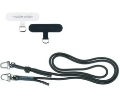 Mobile Origin Kaklo virvelė 6 mm, juoda, 82 - 163 cm